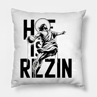 He Is Rizzin Funny Jesus Play Basketball Easter Christian Anime Pillow