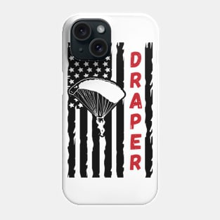 Draper, The Point, Utah, USA - Vintage Paragliding Skydiving Parachuting Logo Phone Case