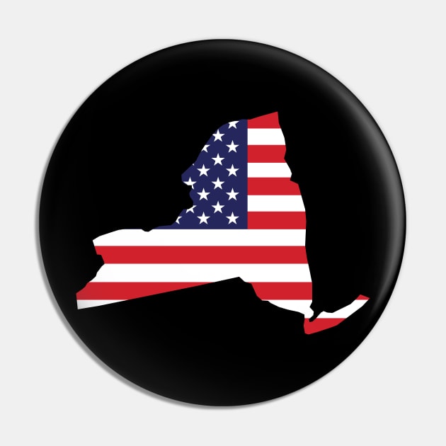 New York State Shape Flag Background Pin by anonopinion