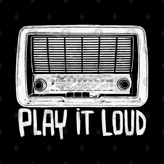 Retro Radio Music, Play it Loud, Vintage Radio by badlydrawnbabe