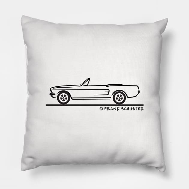 1967 Mustang Convertible BLK Pillow by PauHanaDesign