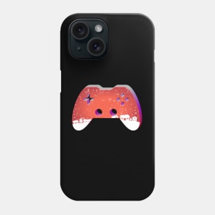 Christmas Holiday Town - Gaming Gamer Abstract - Gamepad Controller - Video Game Lover - Graphic Background Phone Case