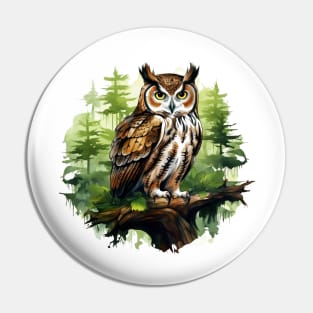 Great Horned Owl Pin