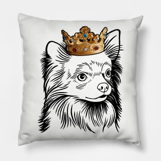 Longhaired Chihuahua Dog King Queen Wearing Crown Pillow