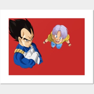 Vegeta Super Saiyan God Red / Blue Mash Up Poster, DBZ, NEW, USA