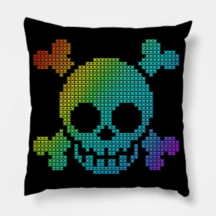 Pixel Skull Collage Pillow