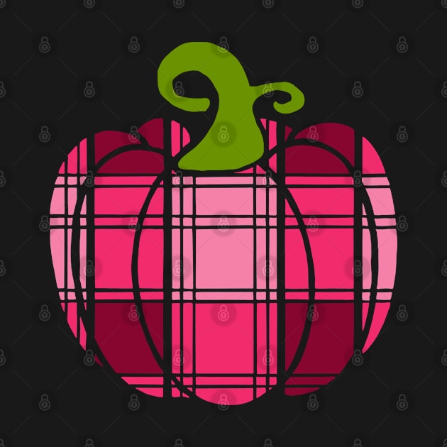 Pink Plaid Pumpkin by Blue Moon Barn