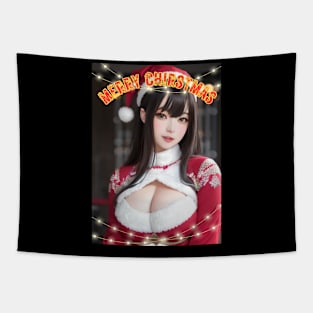 Merry Christmas Anime Girl Cosplay Xmas Cute Christmas Girl Tapestry