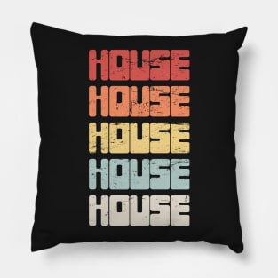 Retro Vintage HOUSE Music Pillow