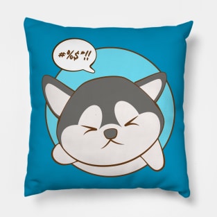 Grumpy Kawaii Husky Pillow