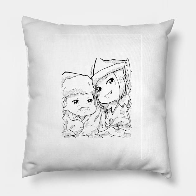 Santa Nedley + Elf Nicole Pillow by riozaki21