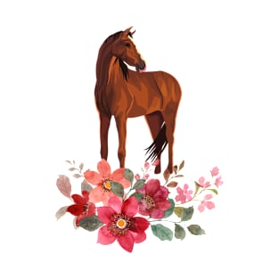 Horse and flowers T-Shirt