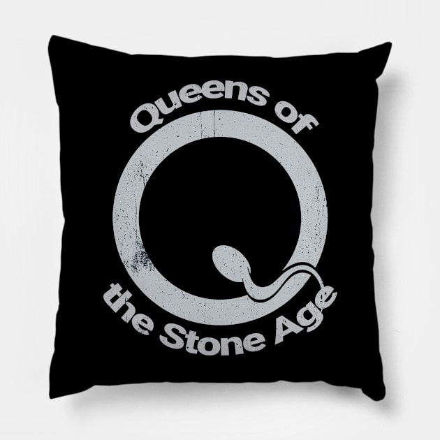 Queens of the Stone Age Vintage Pillow by Glitch LineArt