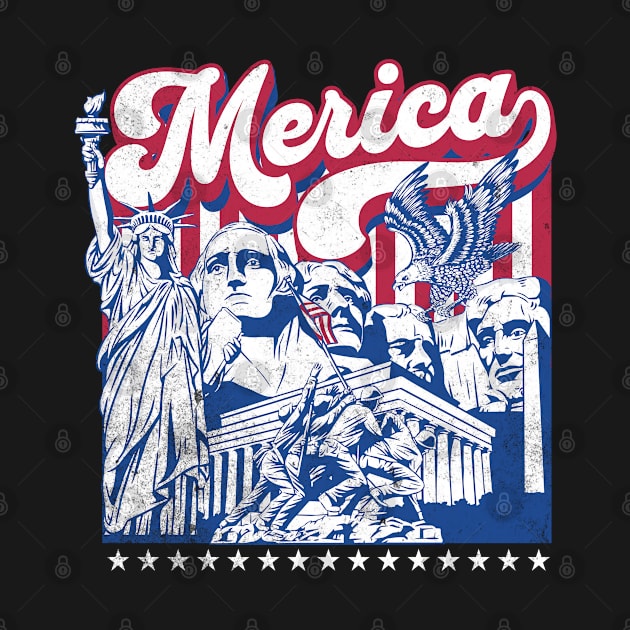 Merica USA American Monuments by DetourShirts