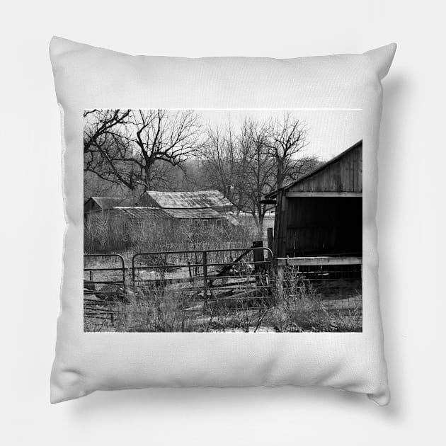 Abandoned Farm Pillow by KirtTisdale