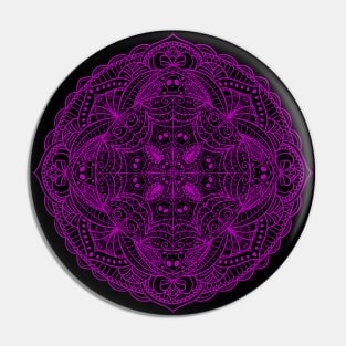 Purple Skull Mandala Cute and Spoopy Yoga Halloween Design Pin