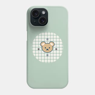 Green Gingham Bear Phone Case