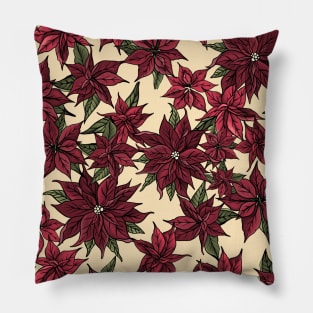 Poinsettia Pattern Pillow