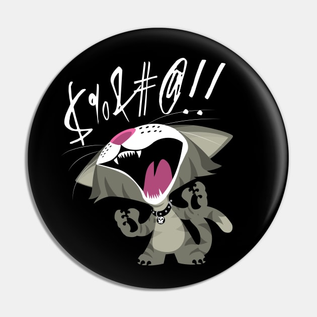 Screaming Cat Pin by CuddleswithCatsArt