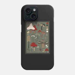 Mushrooms Botanical Cottagecore Doodles Phone Case