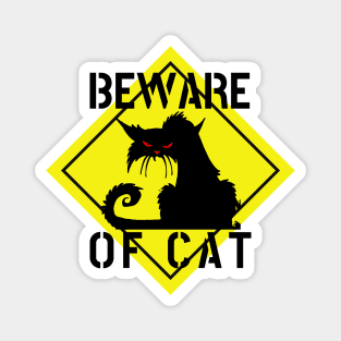 WARNING BEWARE OF CAT crazy cat funny sign road sign cat lover cat owner Magnet