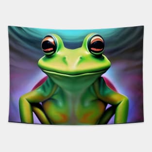 Frogger Spirit Animal (5) - Trippy Psychedelic Frog Tapestry