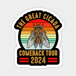 The Great Cicada Comeback Tour 2024 Vintage Background Magnet