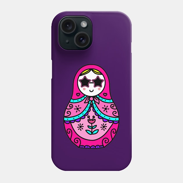 pink Russian Doll cute sunglasses star Phone Case by gossiprag