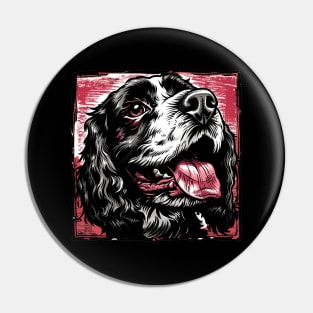 Retro Art English Cocker Spaniel Dog Lover Pin