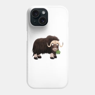 Funny musk ox cartoon illustration Phone Case