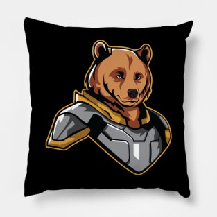 Bear Cyborg Illustration Pillow