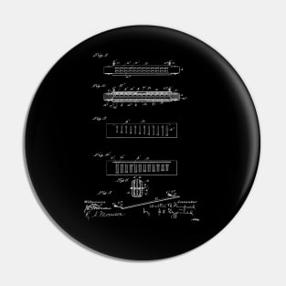 Harmonica Vintage Patent Drawing Pin