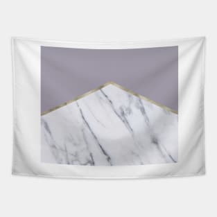 Smokey lilac - gold geometric marble Tapestry