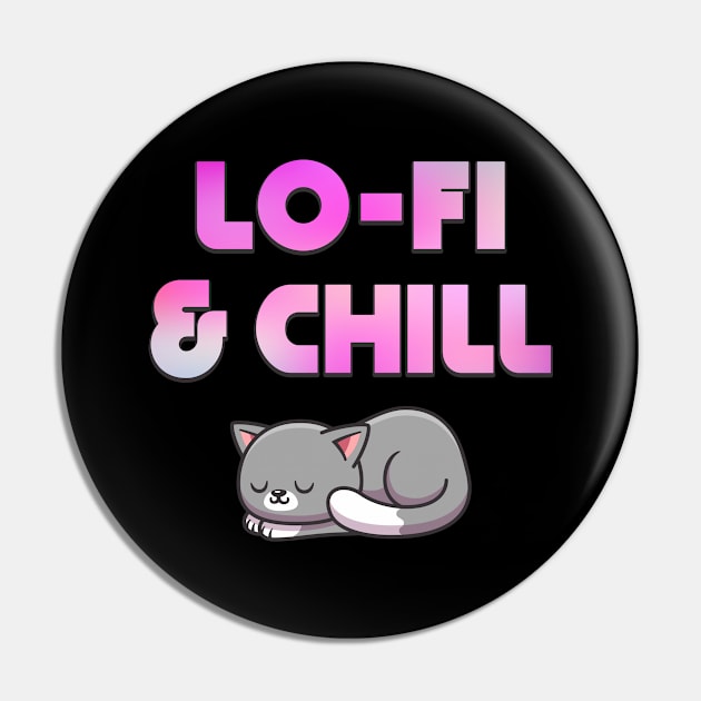 Lo-fi And Chill Cat Pin by Foxxy Merch