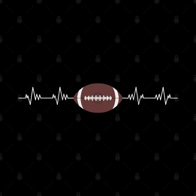 American Football Heartbeat - Funny American Football Lover Gift by Charaf Eddine