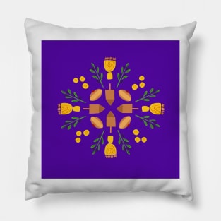 Indigo Chanukah Roundel Pillow