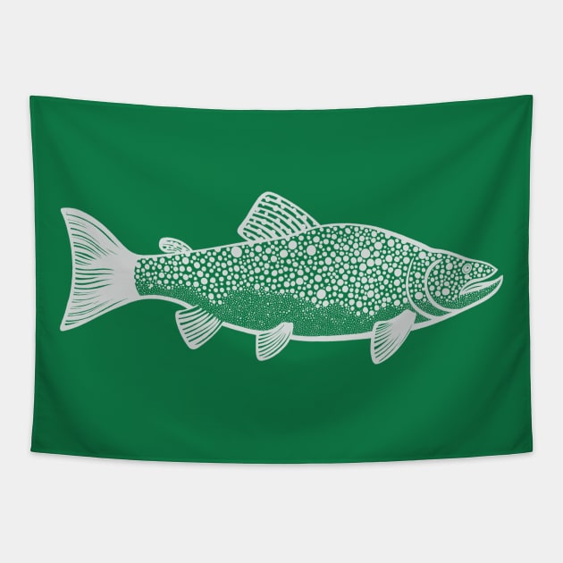 Brown Trout - freshwater fish design Tapestry by Green Paladin