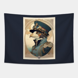Anthropomorphic Victorian Puffin Pilot Tapestry