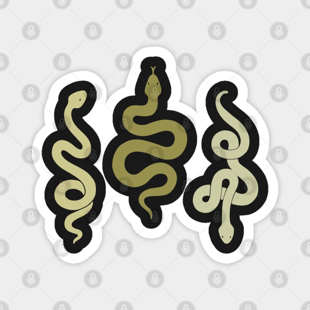 Sage Green Snakes Sticker Pack Magnet by heyvisuals