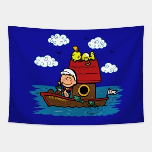 Cute Vintage Retro Sailor Cartoon Mashup Parody Tapestry