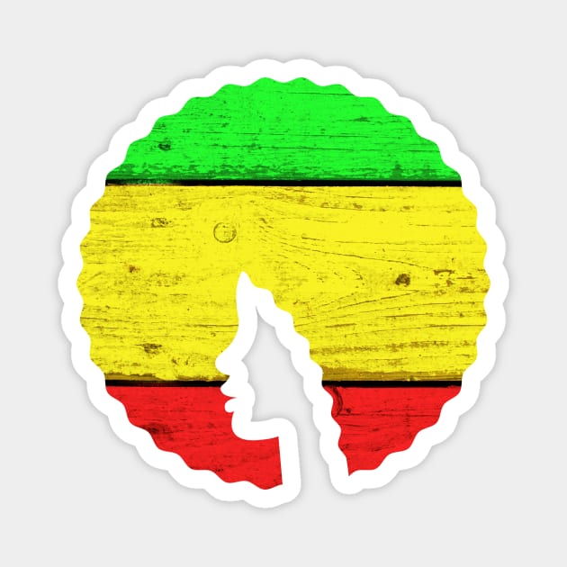 Afro Hair Woman with African Rasta Colors, Black History Magnet by logiamerch
