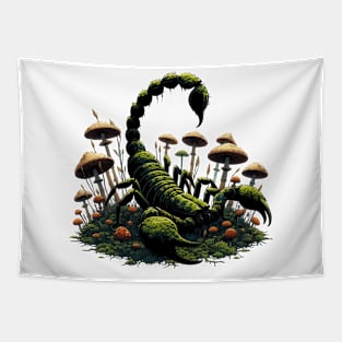 Scorpion overgrown with moss, plants and mushrooms Tapestry