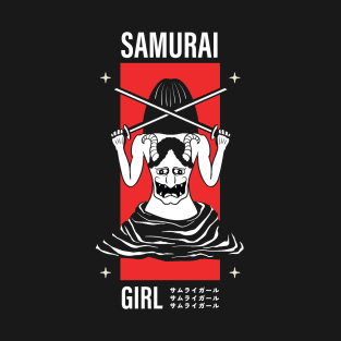 Samurai Girl Japanese Design T-Shirt