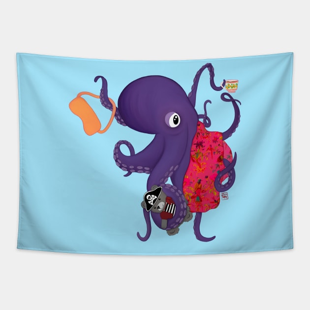 Bedtime for Kraken Tapestry by jentalley