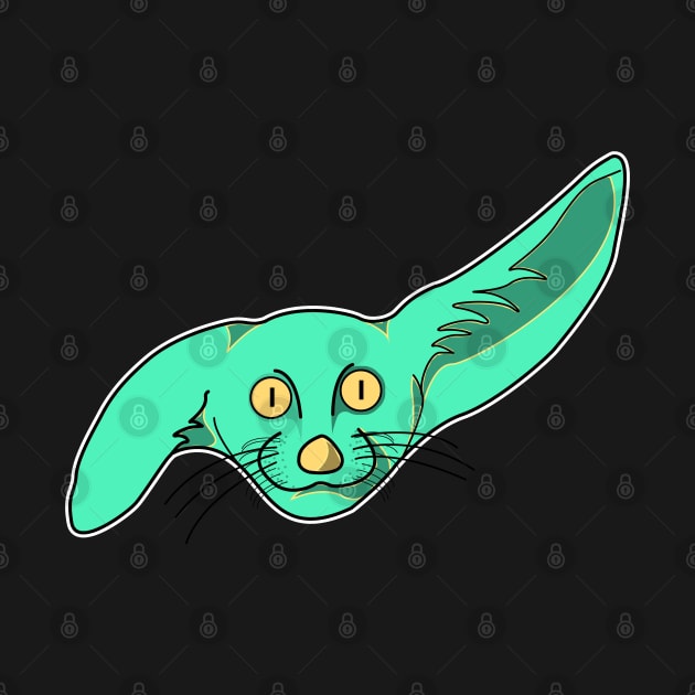 cute cyan fannec fox face cartoon by dwalikur