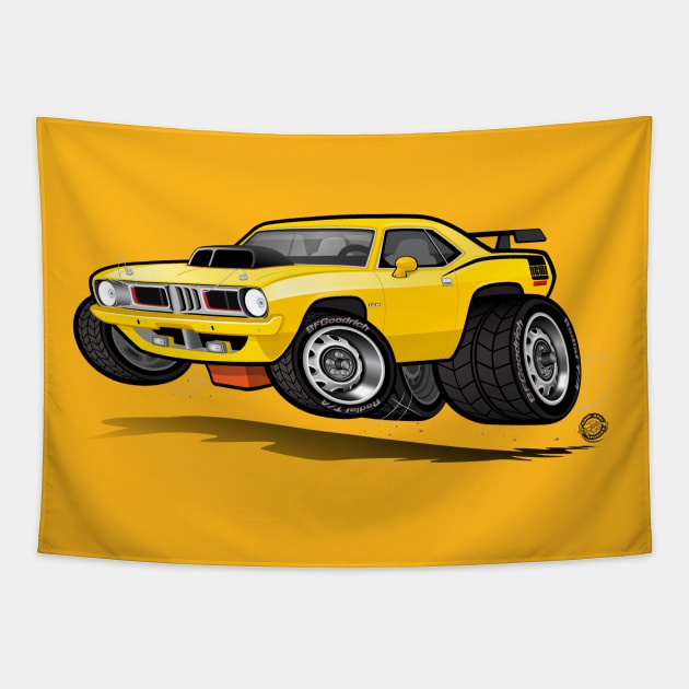 73 Cuda Tapestry by Goin Ape Studios