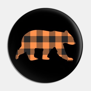 Orange Gay Bear Buffalo Check Plaid Bear | BearlyBrand Pin