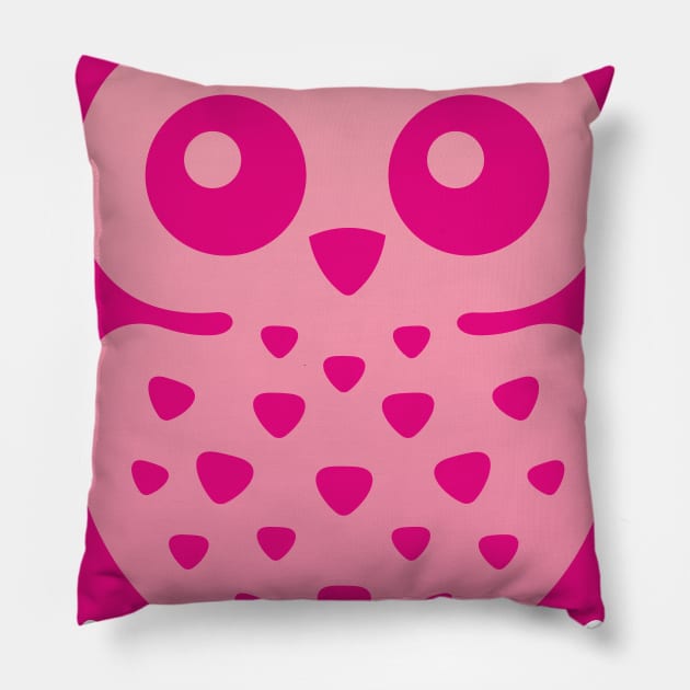 Cute Pink Baby Owl Pillow by XOOXOO