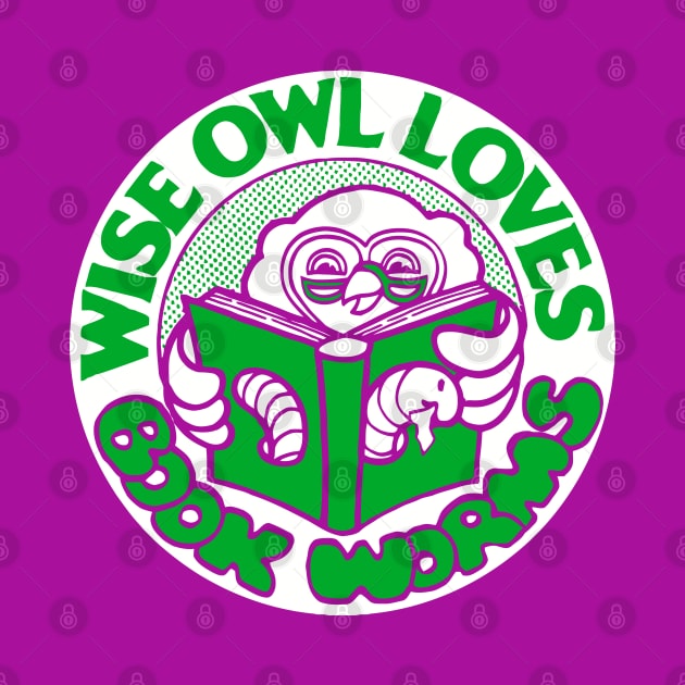 Wise Owl Loves Book Worms by katmargoli