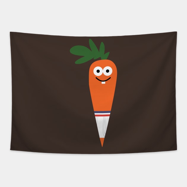 CARROT IN UNDERWEAR Tapestry by toddgoldmanart